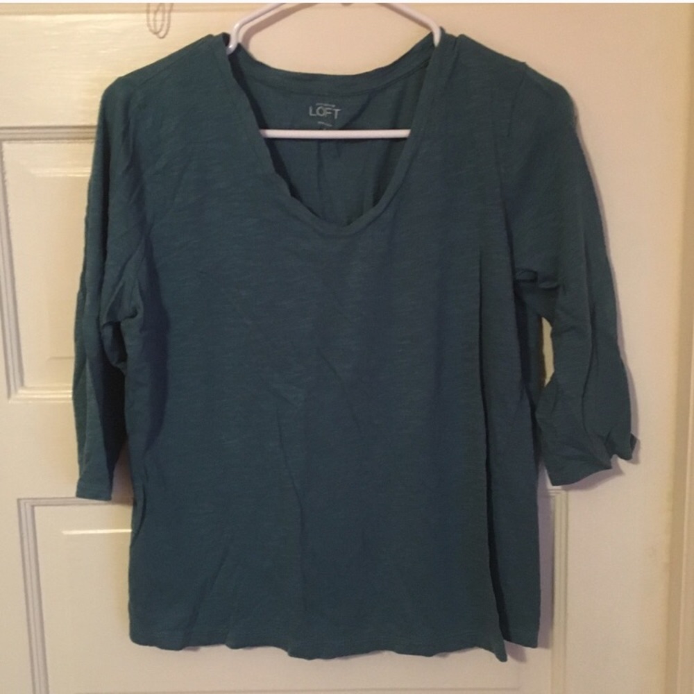 Ann Taylor 3/4 sleeve teal top